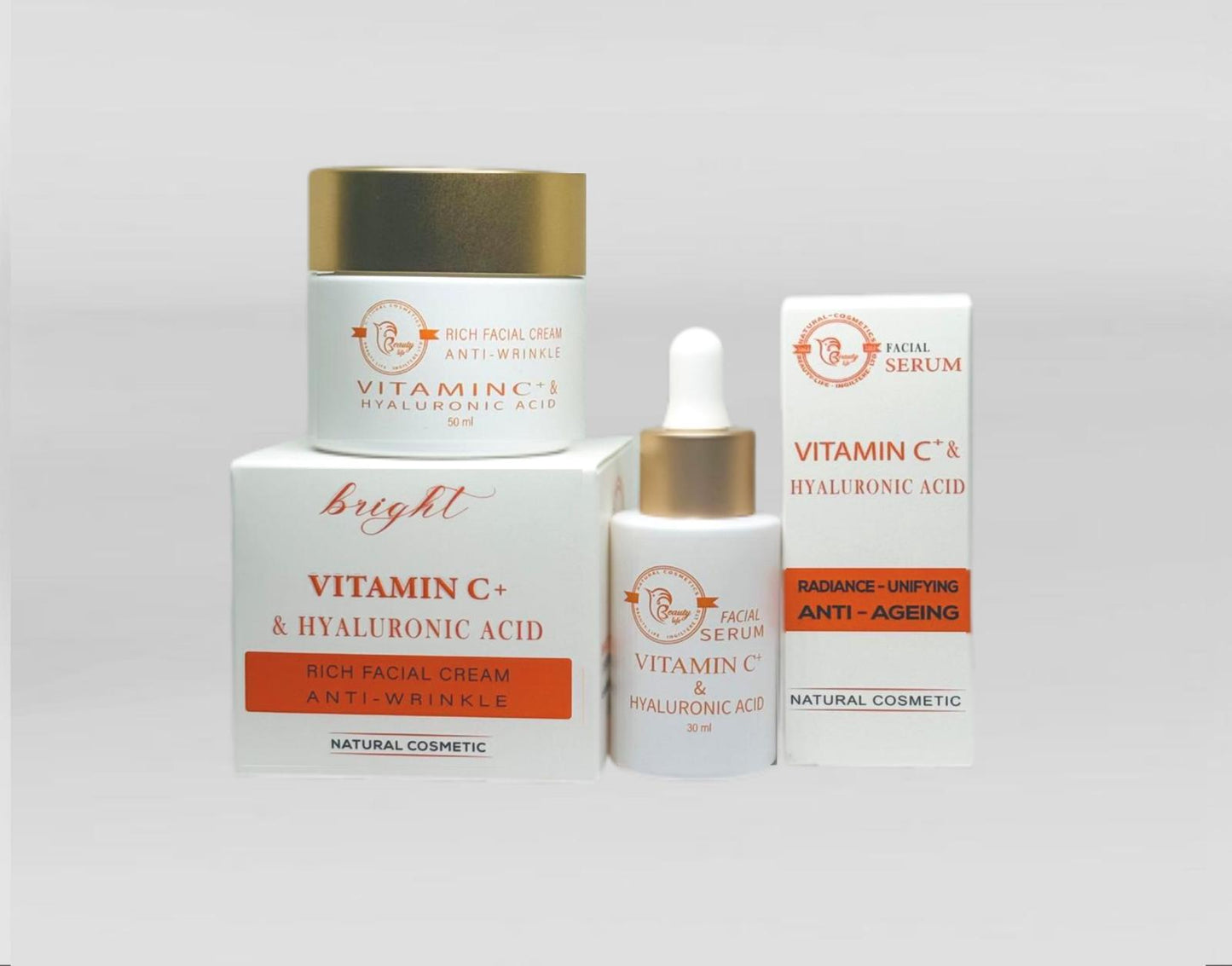 Vitamin C  Hyaluronic acid set ( Cream & Serum )